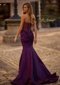 Picture of: Mermaid Stretch Mikado Evening Dress with Illusion Back in Dark Berry, Style 32791, Back Picture
