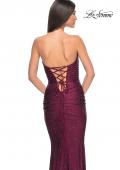 Picture of: Rhinestone Embellished Jersey Dress with Strapless Sweetheart Top in Dark Berry, Style: 31945, Detail Picture 18