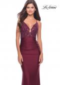 Picture of: Prom Dress with Beautiful Lace Bodice and Jersey Skirt in Dark Berry, Style: 30466, Detail Picture 21