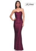 Picture of: Rhinestone Embellished Jersey Dress with Strapless Sweetheart Top in Dark Berry, Style: 31945, Detail Picture 23