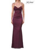 Picture of: Ruched Satin Gown with Sweetheart Neckline and Lace-Up Back in Dark Berry, Style: 33764, Detail Picture 23