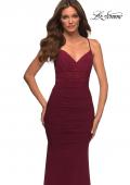 Picture of: Long Jersey Dress with Sheer Corset Bodice in Purple, Style: 30402, Detail Picture 1