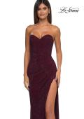 Picture of: Rhinestone Embellished Strapless Prom Dress with Boning in Dark Berry, Style: 32422, Detail Picture 1