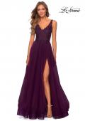Picture of: Pretty A-line Prom Dress with Sheer Floral Bodice in Burgundy, Style: 28680, Detail Picture 2