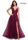 Picture of: A-line Tulle Gown with V Neckline and Pockets in Purple, Style: 30180, Detail Picture 2