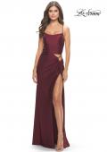 Picture of: Cut Out Jersey Dress with High Slit in Dark Berry, Style: 31332, Detail Picture 2