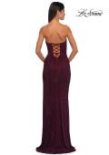 Picture of: Rhinestone Embellished Strapless Prom Dress with Boning in Dark Berry, Style: 32422, Detail Picture 2