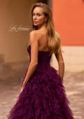 Picture of: Prom Dress with Tulle Ruffle Skirt and Satin Corset Top in Dark Berry, Style: 32760, Detail Picture 2