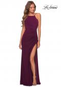 Picture of: Jersey Prom Dress with High Neck and Open Back in Burgundy, Style: 28302, Detail Picture 3