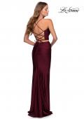 Picture of: Two Piece Prom Dress with Lace Up Back in Burgundy, Style: 28473, Detail Picture 3