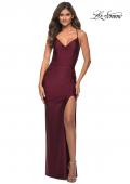Picture of: Prom Dress Embellished with Jewels and Draped Neckline in Dark Berry, Detail Picture 3