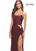 Picture of: Cut Out Jersey Dress with High Slit in Dark Berry, Style: 31332, Detail Picture 3