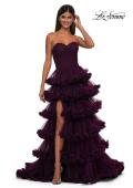Picture of: Prom Dress with Fabulous Tiered Ruffle Skirt and Strapless Top in Dark Berry, Style: 32721, Detail Picture 3