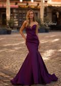 Picture of: Mermaid Stretch Mikado Evening Dress with Illusion Back in Dark Berry, Style 32791, Detail Picture 3