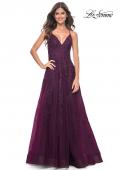 Picture of: Tulle Prom Dress with Lace Detail in Dark Berry, Style: 32303, Detail Picture 4