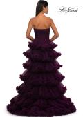 Picture of: Prom Dress with Fabulous Tiered Ruffle Skirt and Strapless Top in Dark Berry, Style: 32721, Detail Picture 4