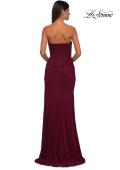 Picture of: Chic Strapless Net Jersey Evening Dress with Slit in Dark Berry, Style: 33116, Detail Picture 4
