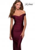 Picture of: Off the Shoulder Prom Dress with Sweetheart Neckline in Burgundy, Style: 28450, Detail Picture 5