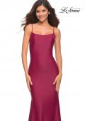 Picture of: Chic Luxe Jersey Gown with Train and V Back in Dark Berry, Detail Picture 5