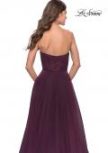 Picture of: Illusion Bodice A-line Gown with Boning and Defined Cups in Dark Berry, Style: 31205, Detail Picture 5