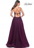 Picture of: Tulle Prom Dress with Lace Detail in Dark Berry, Style: 32303, Detail Picture 5
