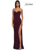 Picture of: Rhinestone Embellished Strapless Prom Dress with Boning in Dark Berry, Style: 32422, Detail Picture 5