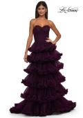 Picture of: Prom Dress with Fabulous Tiered Ruffle Skirt and Strapless Top in Dark Berry, Style: 32721, Detail Picture 5