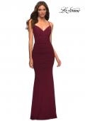Picture of: Long Jersey Dress with Sheer Corset Bodice in Purple, Style: 30402, Detail Picture 6
