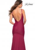 Picture of: Chic Luxe Jersey Gown with Train and V Back in Dark Berry, Detail Picture 6