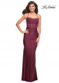 Picture of: Gorgeous Lace and Jersey Jewel Tone Prom Dress in Purple, Style: 30728, Detail Picture 6