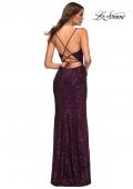 Picture of: Sequin Long Prom Dress with Wrap Style Front in Purple, Style: 30392, Detail Picture 7