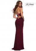 Picture of: Long Jersey Dress with Sheer Corset Bodice in Purple, Style: 30402, Detail Picture 7