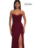 Picture of: Chic Strapless Net Jersey Evening Dress with Slit in Dark Berry, Style: 33116, Detail Picture 7
