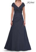 Picture of: Off-the-Shoulder Stretch Taffeta A-Line Gown in Dark Blue, Style: 33446, Detail Picture 15