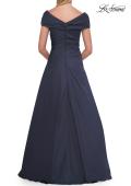 Picture of: Off-the-Shoulder Stretch Taffeta A-Line Gown in Dark Blue, Style: 33446, Detail Picture 16