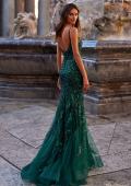 Picture of: Mermaid Sequin and Beaded Embellished Prom Dress in Dark Emerald, Style: 32049, Back Picture