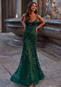 Picture of: Mermaid Sequin and Beaded Embellished Prom Dress in Dark Emerald, Style: 32049, Detail Picture 1