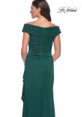 Picture of: Long Luxurious Jersey Off the Shoulder Evening Gown in Gunmetal, Style: 30040, Detail Picture 8