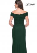 Picture of: Off the Shoulder Jersey Evening Gown with Ruching in Dark Emerald, Style: 31677, Detail Picture 10