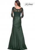 Picture of: Satin and Lace Off the Shoulder Mermaid Gown in Silver, Style: 30162, Detail Picture 2