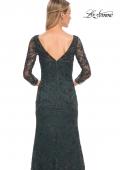 Picture of: Long Fitted Lace Gown with High Neckline and Sleeves in Green, Style: 30317, Detail Picture 2