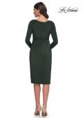 Picture of: Short Simple Jersey Dress with Flattering Ruching in Dark Emerald, Style: 31015, Detail Picture 2