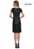 Picture of: Knee Length Sequin Dress with Short Sleeves in Dark Emerald, Detail Picture 3