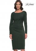 Picture of: Short Simple Jersey Dress with Flattering Ruching in Dark Emerald, Style: 31015, Detail Picture 7
