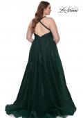 Picture of: Plus Size A-line Tulle Dress with Floral Detailing in Dark Emerald, Style: 29021, Detail Picture 10