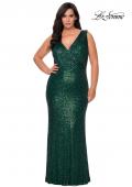 Picture of: Long Sequin Plus Size Prom Gown with V-Neck in Dark Emerald, Style: 28770, Main Picture