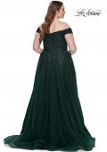 Picture of: Off The Shoulder Tulle Plus Size Gown with Lace in Dark Emerald, Style: 28950, Detail Picture 8