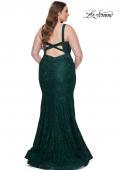 Picture of: Neon Plus SIze Dress with Lace Up Back in Dark Emerald, Style: 29052, Detail Picture 9