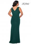 Picture of: Jersey Plus Size Prom Dress with V-Neckline and Slit in Dark Emerald, Style: 28882, Detail Picture 10