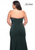 Picture of: Strapless Plus Size Dress with Ruffle Slit Detail in Dark Emerald, Style: 29664, Detail Picture 12